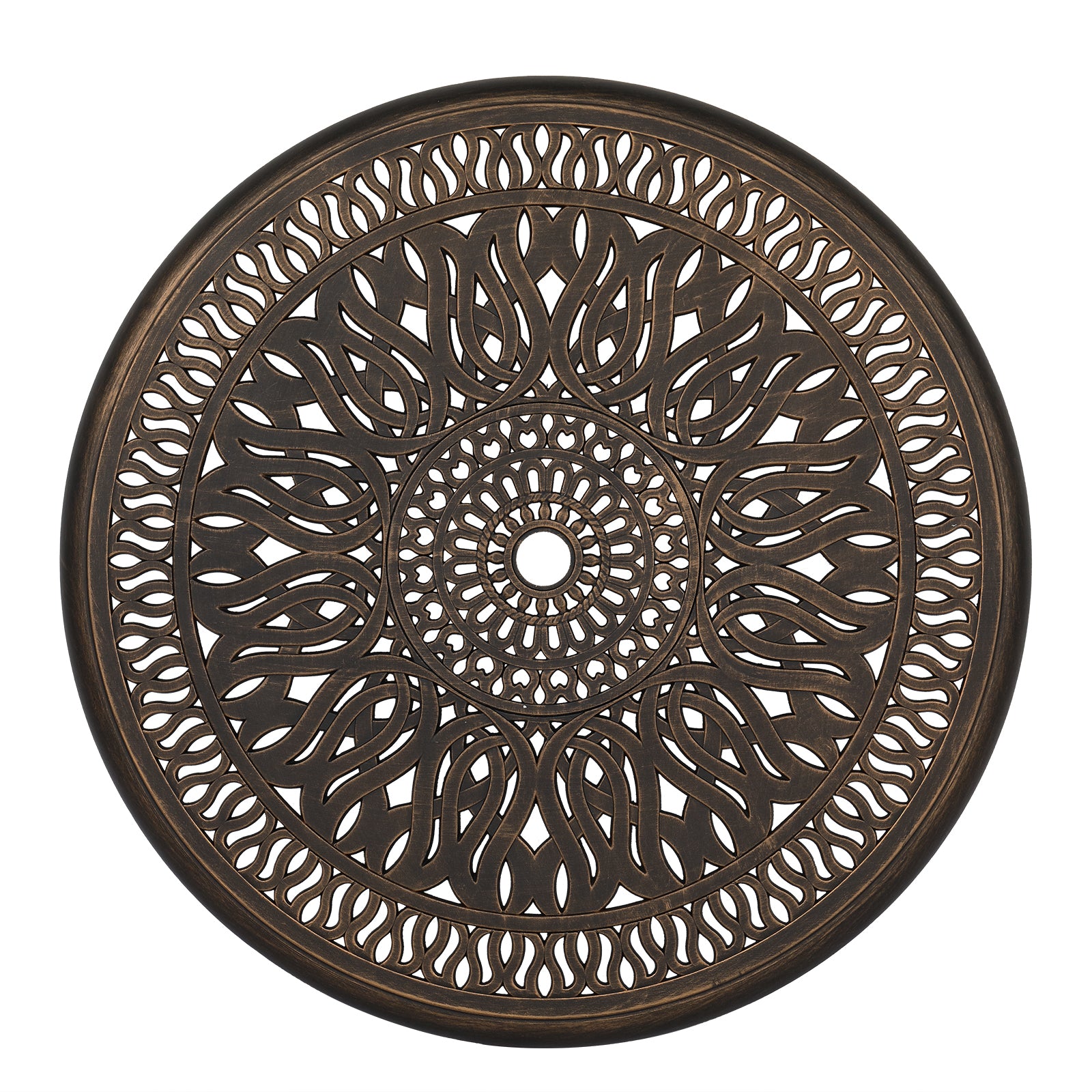 HAOYYE Round Top Courtyard Cast Aluminum Table, Durable and Elegant Outdoor Dining Table for Patio, Garden, or Balcony, Sturdy and Weather-Resistant, Easy to Clean and Maintain