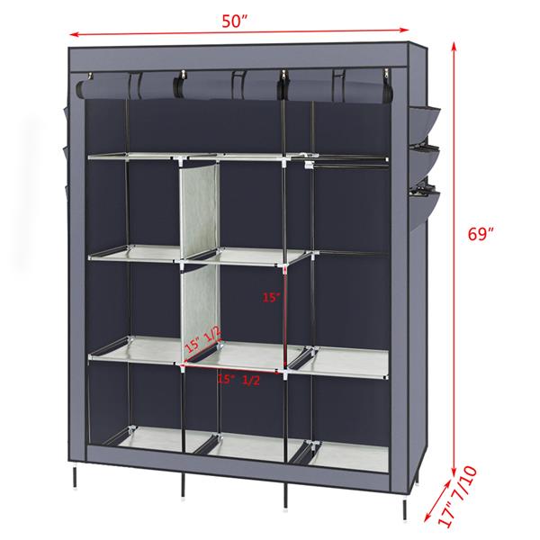 HAOYYE 69" High-Leg Non-Woven Fabric Assembled Cloth Wardrobe, Durable, Space-Saving Organizer with Modern Design, Stylish Look, and Versatile Use, Premium Quality Storage Solution for Bedroom, Living Room, Closet, and Home Essentials.