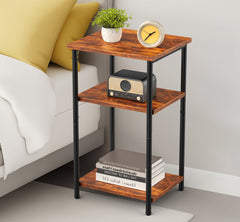 HAOYYE 3-Tier End Table Side Table with Adjustable Feet,Small Nightstand Space-Saving for Bedroom Living Room Office Sturdy Heavy Duty Modern Design Adults Dorm Room Easy Assembly Bedroom Furniture