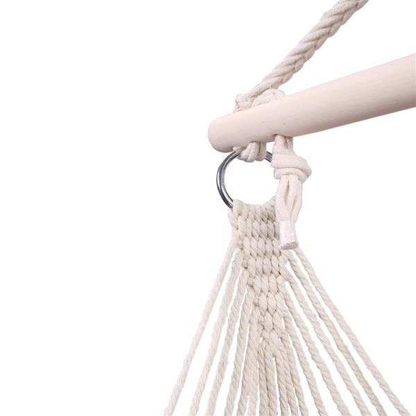 HAOYYE 2PCS Hanging Rope Hammock Chair Air Sky Swing with Wooden Spreader Bar for Porch Patio Balcony Indoor Outdoor Use Lightweight Cotton Cradle Seat