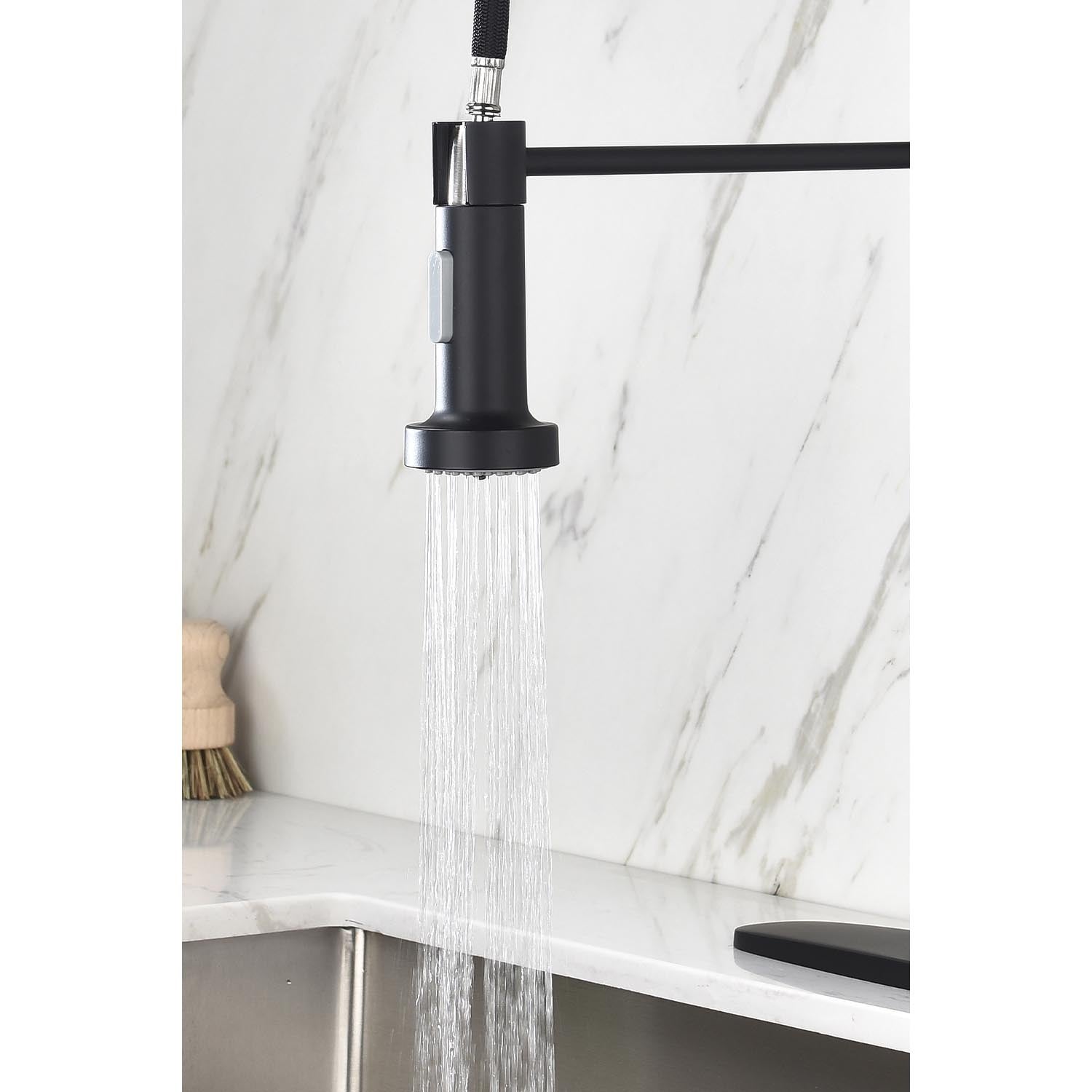 HAOYYE Pull down Single Handle Spring Kitchen Faucet Sturdy Space-Saving Heavy Duty Modern Design Adults Dorm Room Easy Assembly Bedroom Furniture