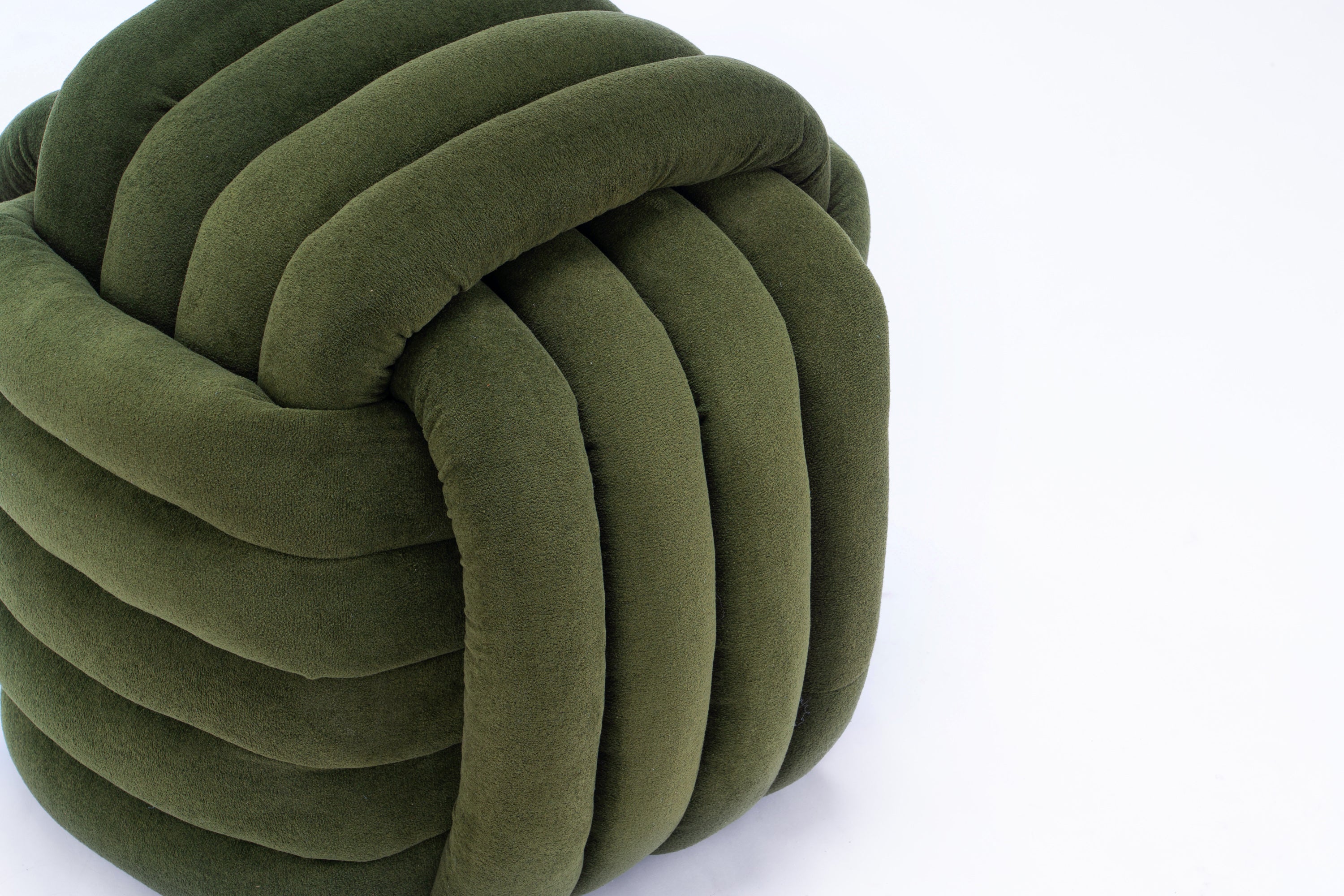 Haoyye Modern Chenille Fabric Knot Design Ottoman Makeup Stool Footstool, Comfortable and Stylish Seat, Perfect for Living Room and Bedroom, Space-Saving Heavy Duty Construction, Durable Furniture for Adults Dorm Room