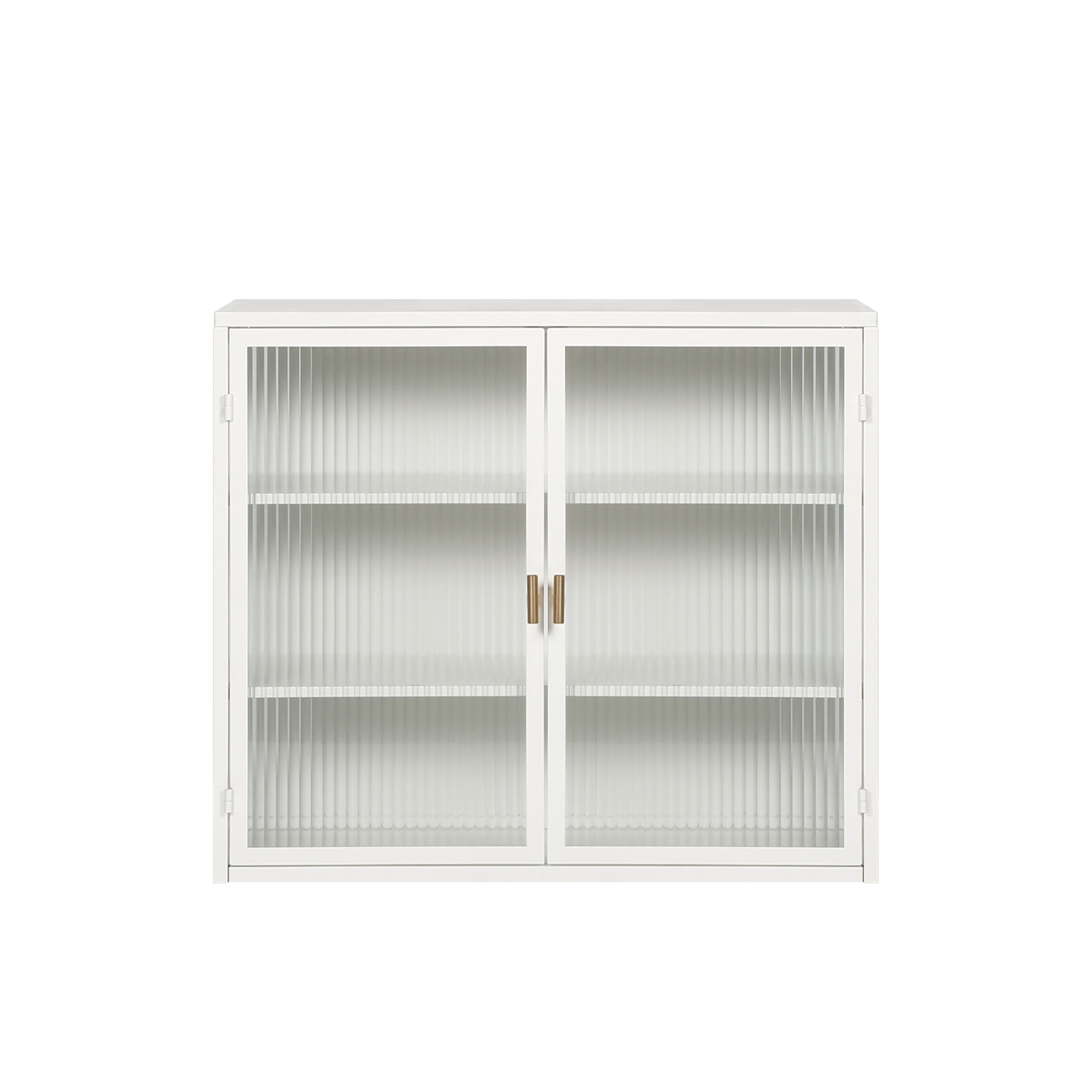 HAOYYE 27.56"Glass Doors Modern Two-door Wall Cabinet with Featuring Three-tier Storage for Entryway Living Room Bathroom Dining Room,White Sturdy Space-Saving Heavy Duty Modern Design Adults Dorm Room