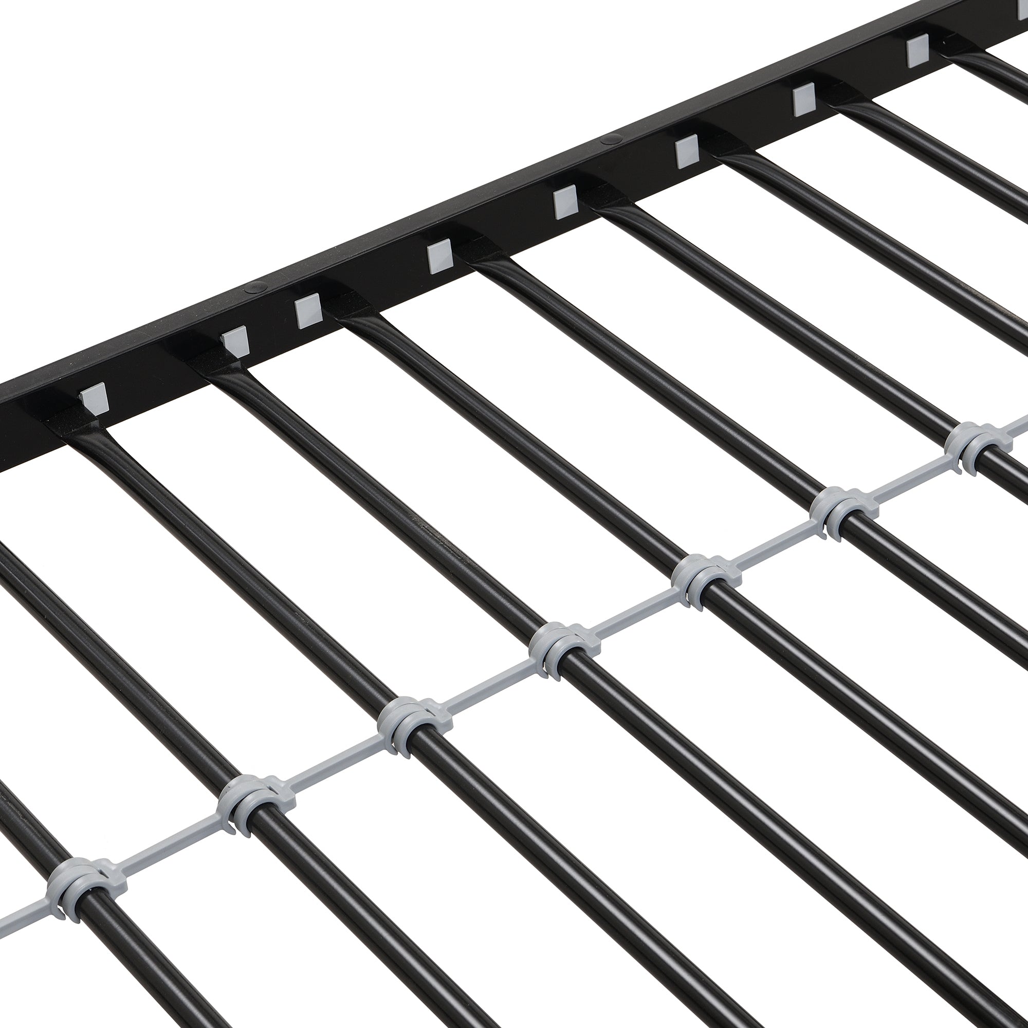 HAOYYE Twin Over FULL Metal Bunk Bed with Trundle 2 - Side Ladder and Full-Length Guardrail, No Box Spring Needed, Large Under Bed Storage, Easy Assemble , Black & Brown Sturdy Space-Saving Heavy Duty
