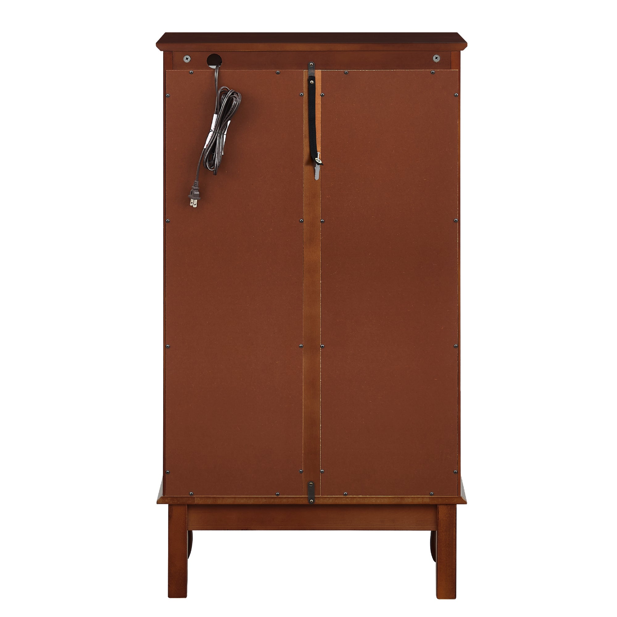 HAOYYE Curio Cabinet Lighted Curio Diapaly Cabinet with Adjustable Shelves and Mirrored Back Panel, Tempered Glass Doors (Cherry, 3 Tier), (E26 light bulb not included) Sturdy Space-Saving Heavy Duty