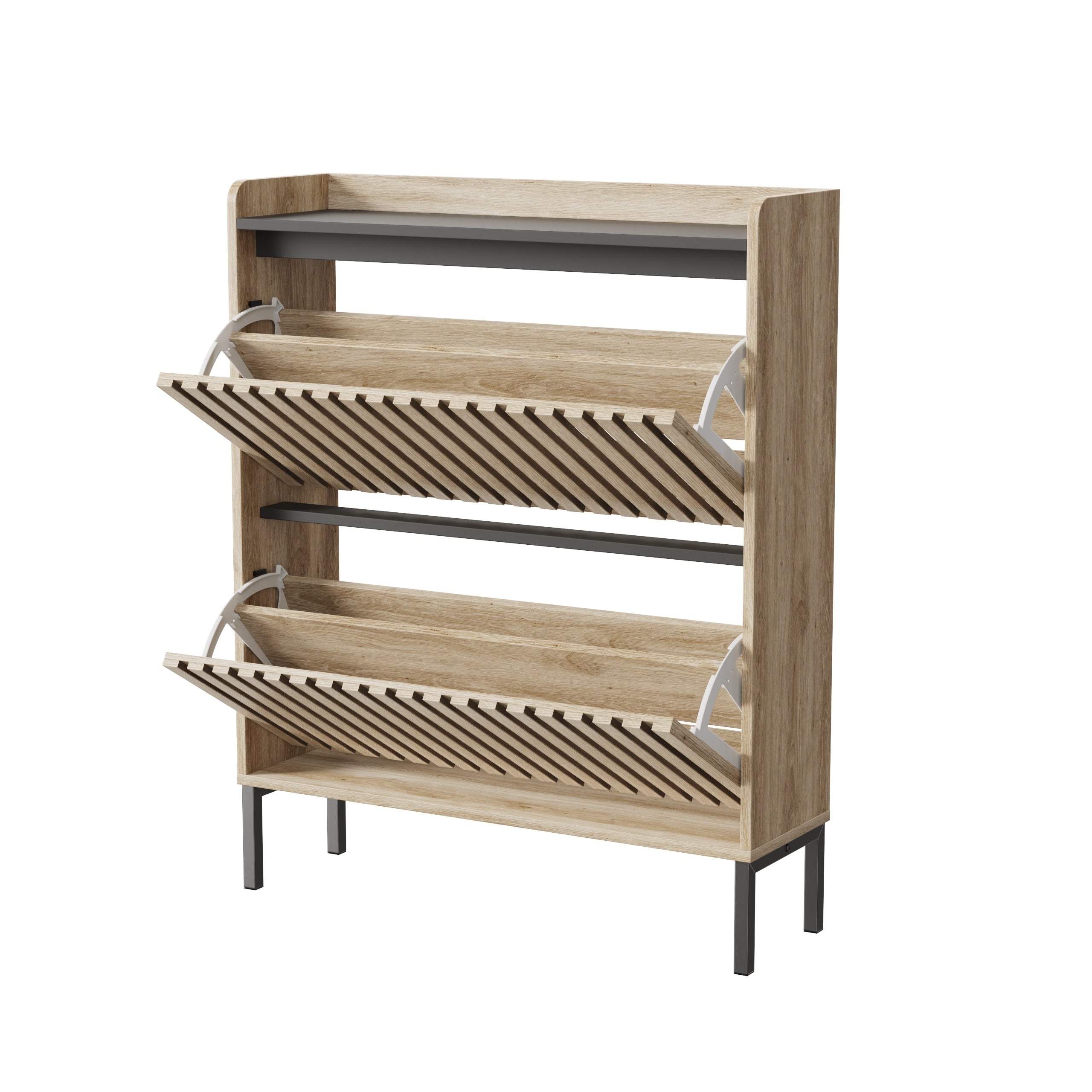 HAOYYE 2 Flip Shoe Cabinet,Multi-layer shoe rack,Modern Minimalist,storage cabinet, for entryway Sturdy Space-Saving Heavy Duty Modern Design Adults Dorm Room Easy Assembly Bedroom Furniture