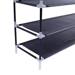 HAOYYE 10-Tier Non-Woven Fabric Shoe Rack, Durable Black Space-Saving Organizer with Handle, Modern Design for Versatile Use, Premium Quality Storage Solution for Home Essentials, Sleek Stylish Look and Simple Assembly