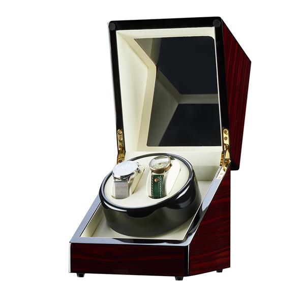 HAOYYE Double Watch Winder, Automatic Rotation Wood Display Case, Sturdy And Durable Design, Multifunctional Watch Storage Organizer, Modern Space-Saving Storage Solution, Practical And Stylish Home Organizer For Men’s And Women’s Watches