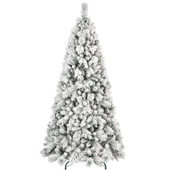 HAOYYE Artificial Flock Christmas Tree with Fireproof PVC and Hard Needle Mixed Branch Tips, Hinged Foldable Base for Easy Assembly and Compact Storage, Durable Thickened Hardware Pole and Stable Stand, Perfect Indoor Holiday Decoration