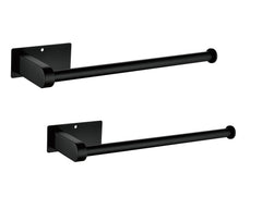 HAOYYE 2 Pack Paper Towel Holder Wall Mount, Black Paper Towel Holder Under Cabinet, Self Adhesive Paper Towel Holders, Kitchen Towel Holder for Kitchen Organization and Storage (12inch, 2 Pack) Sturdy