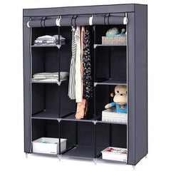 HAOYYE 67" Portable Closet Organizer with 10 Shelves, Extra Space, Quick Assembly, Gray, Durable Space-Saving Storage Solution, Modern Design, Versatile Use for Bedroom, Walk-In Closet, and Small Spaces