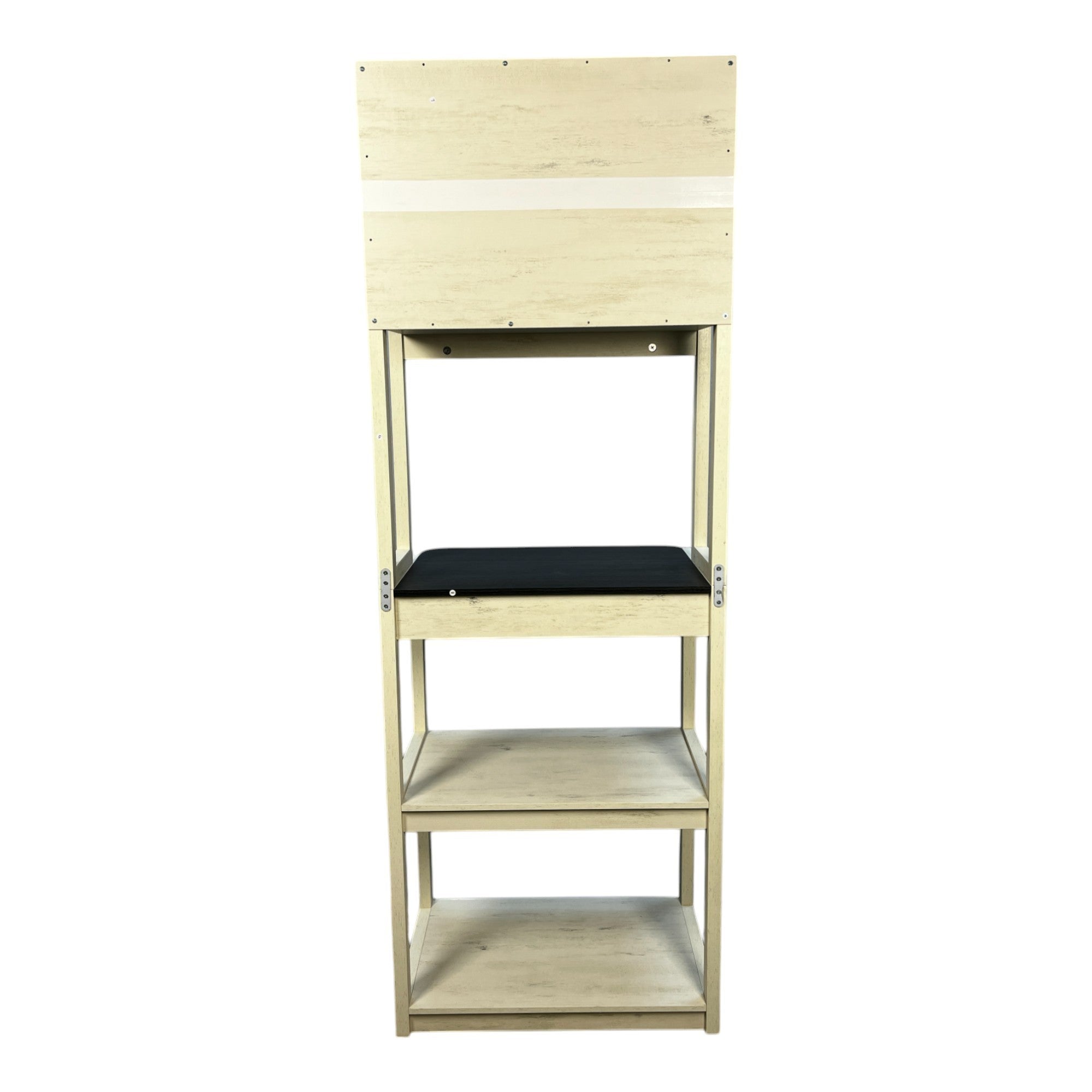 HAOYYE 5-Tier Bakers Rack for Kitchen, White and Black Coffee Bar with Storage, Microwave Stand with Shelves, Sturdy Space-Saving Heavy Duty Modern Design, Easy Assembly