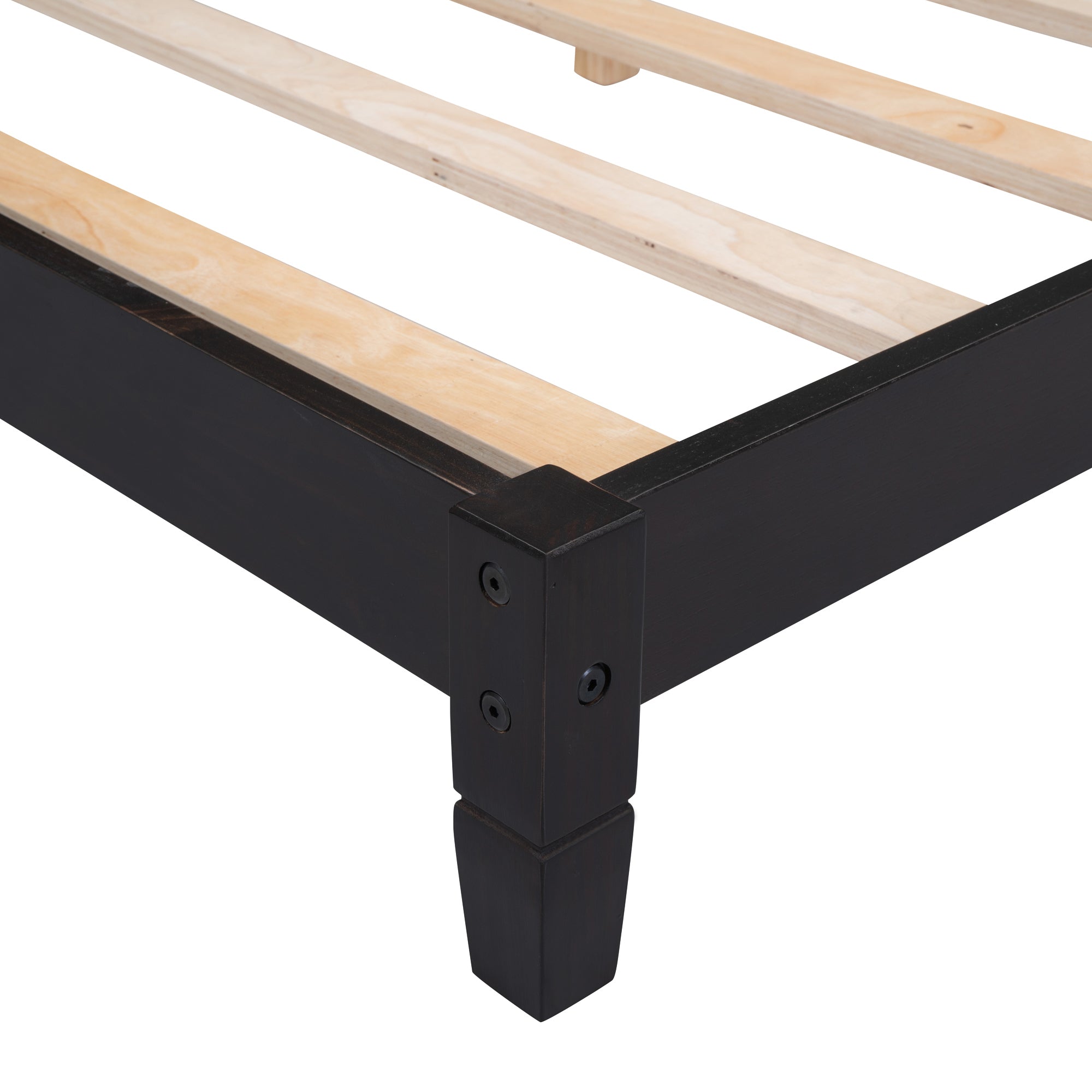 HAOYYE Full Size Wood Daybed/Sofa Bed, Espresso Durable Space-Saving Heavy Duty Modern Design for Adults Dorm Room Easy Assembly Bedroom Furniture