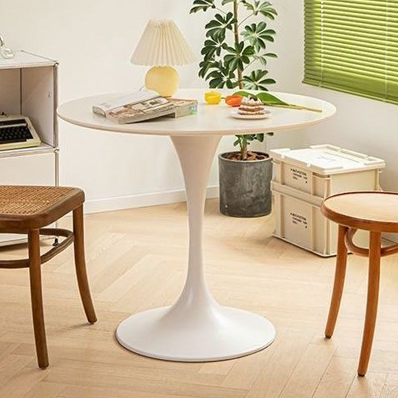 HAOYYE Modern Round Dining Table, White, Versatile Table for Dining Room, Kitchen, Coffee, or Leisure, Sturdy Space-Saving Heavy Duty Design, Ideal for Contemporary Home Décor