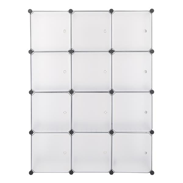 HAOYYE 12-Cube Storage Shelf Bookcase Toy Organizer Cabinet White Modern Home Organizer Durable Shelving Unit for Office Closet Living Room Space-Saving Versatile Design