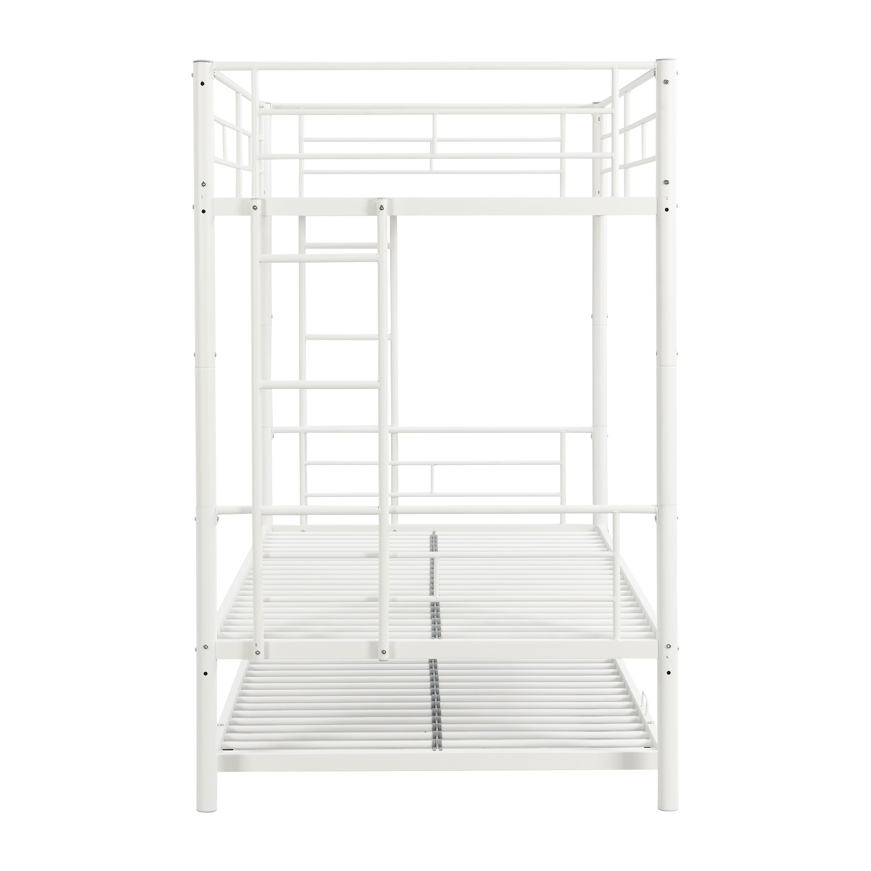 HAOYYE METAL Bunk Bed with trundle WHITE Sturdy Space-Saving Heavy Duty Modern Design Easy Assembly Durable Stylish Home Furniture Versatile