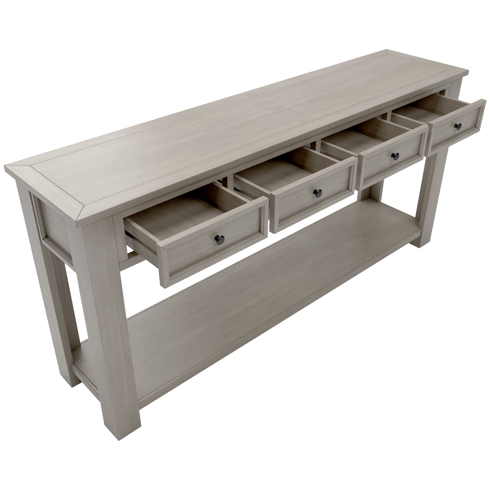 HAOYYE Console Table with Storage Drawers and Bottom Shelf for Entryway or Hallway, Gray Wash, Sturdy Space-Saving Design, Heavy Duty Construction, Easy Assembly, Durable and Stylish Home Furniture