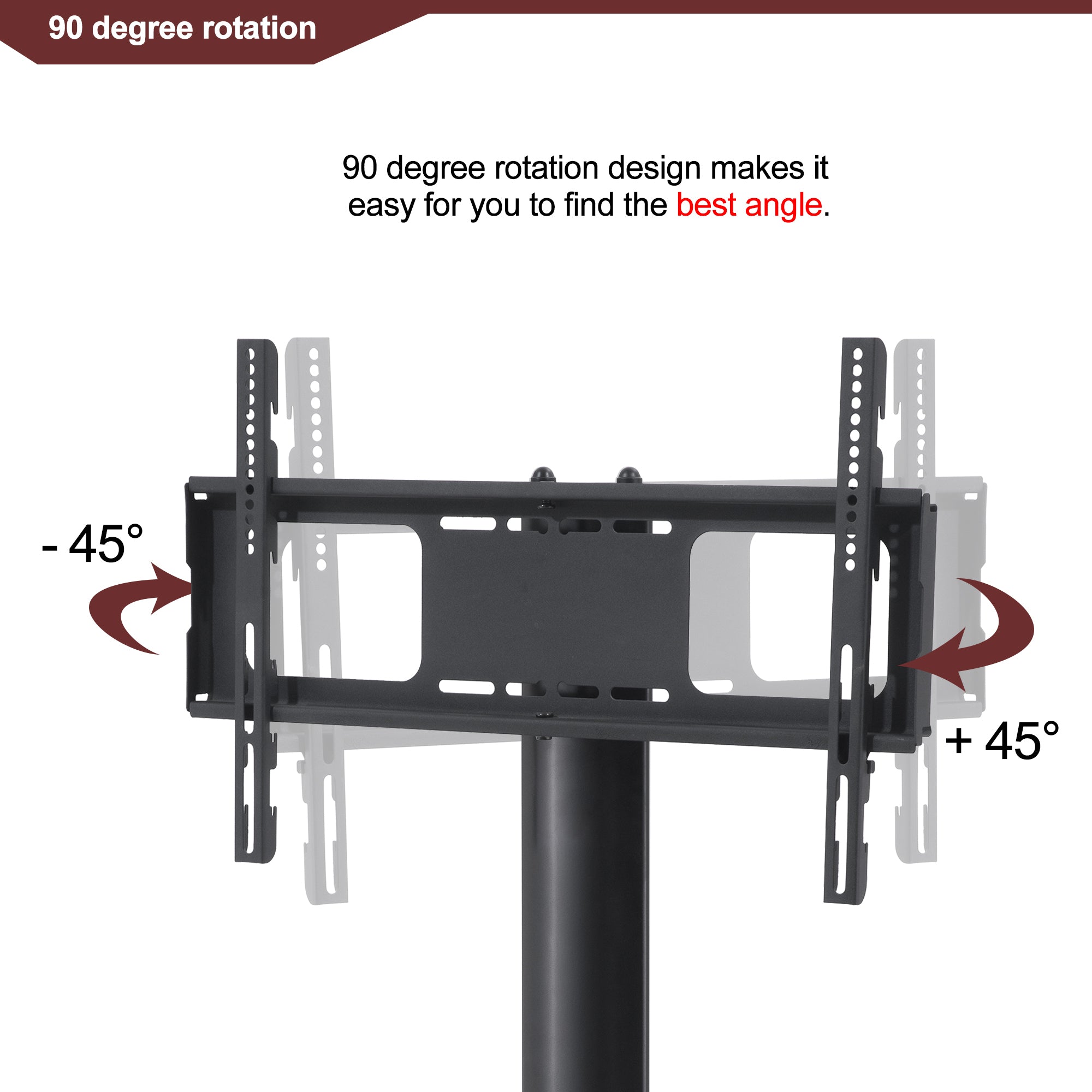 HAOYYE Black Adjustable TV Stand, Swivel Bracket, Tempered Glass Shelves, Space-Saving, Durable, Stylish, Modern Design for Living Room, Bedroom, or Office