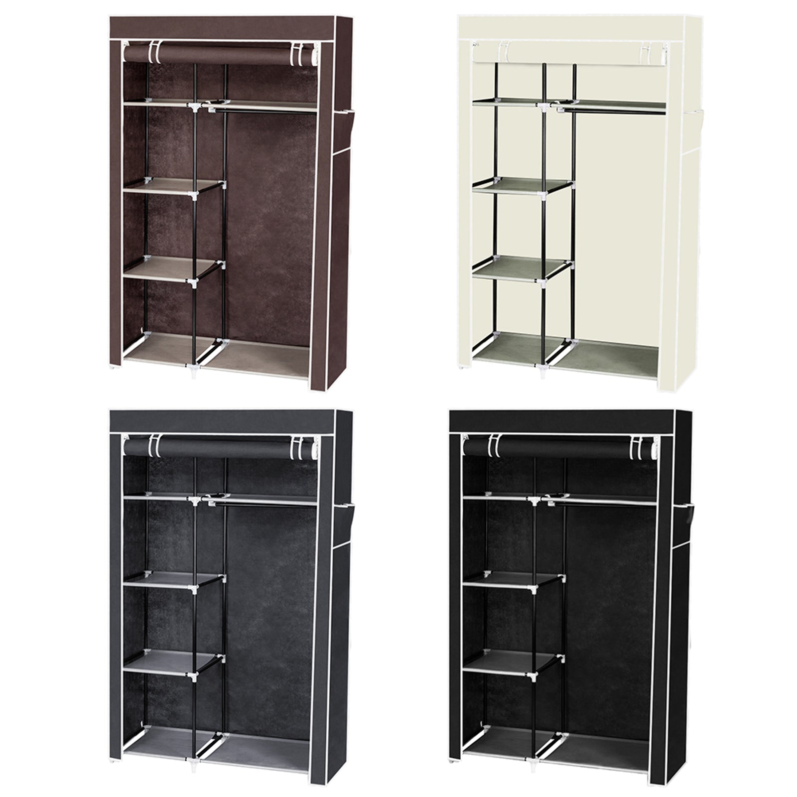 HAOYYE Portable Closet Storage Organizer with Shelves, Durable Space-Saving Wardrobe Clothes Rack, Modern Design, Versatile Use, Premium Quality, Stylish Look for Bedroom, Living Room, Entryway, or Closet