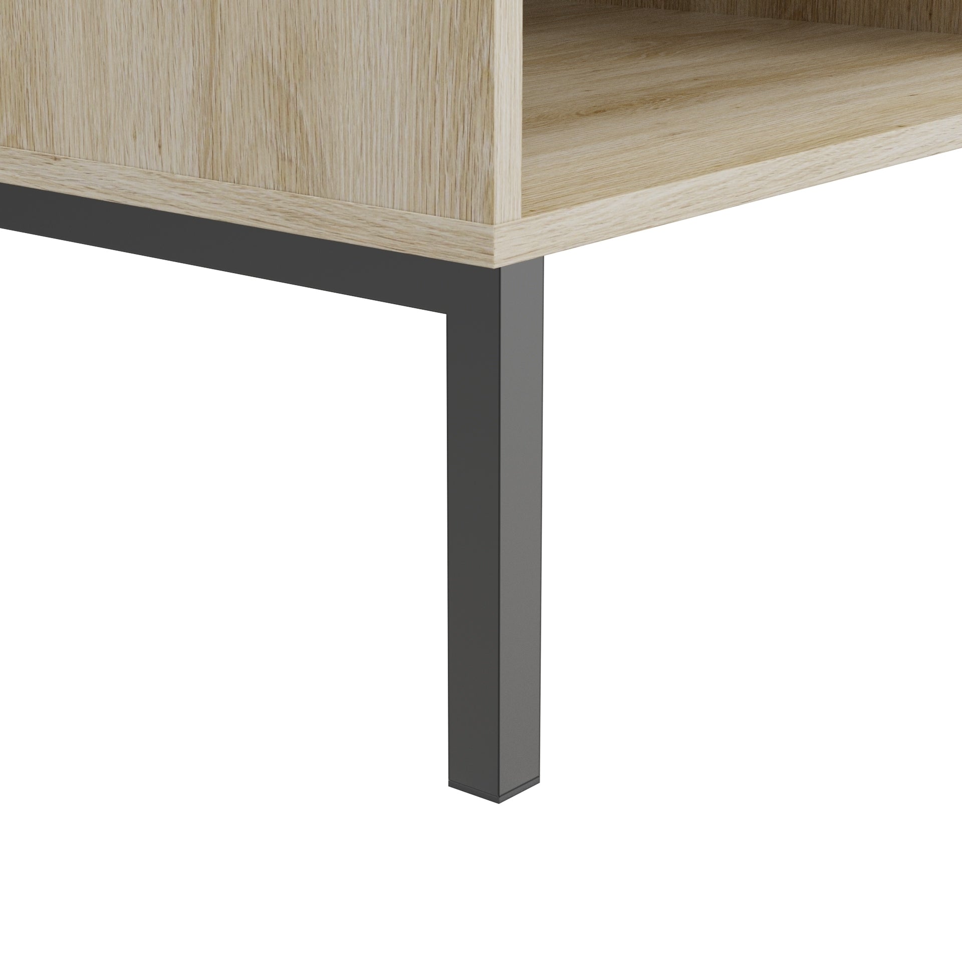 HAOYYE Set of 2 Bedside Cabinets, Modern Nightstands, Quick Assembly, Minimalist Iron Legs, Vertical Stripe Design, Sturdy Space-Saving Heavy Duty Construction, Ideal for Contemporary Homes