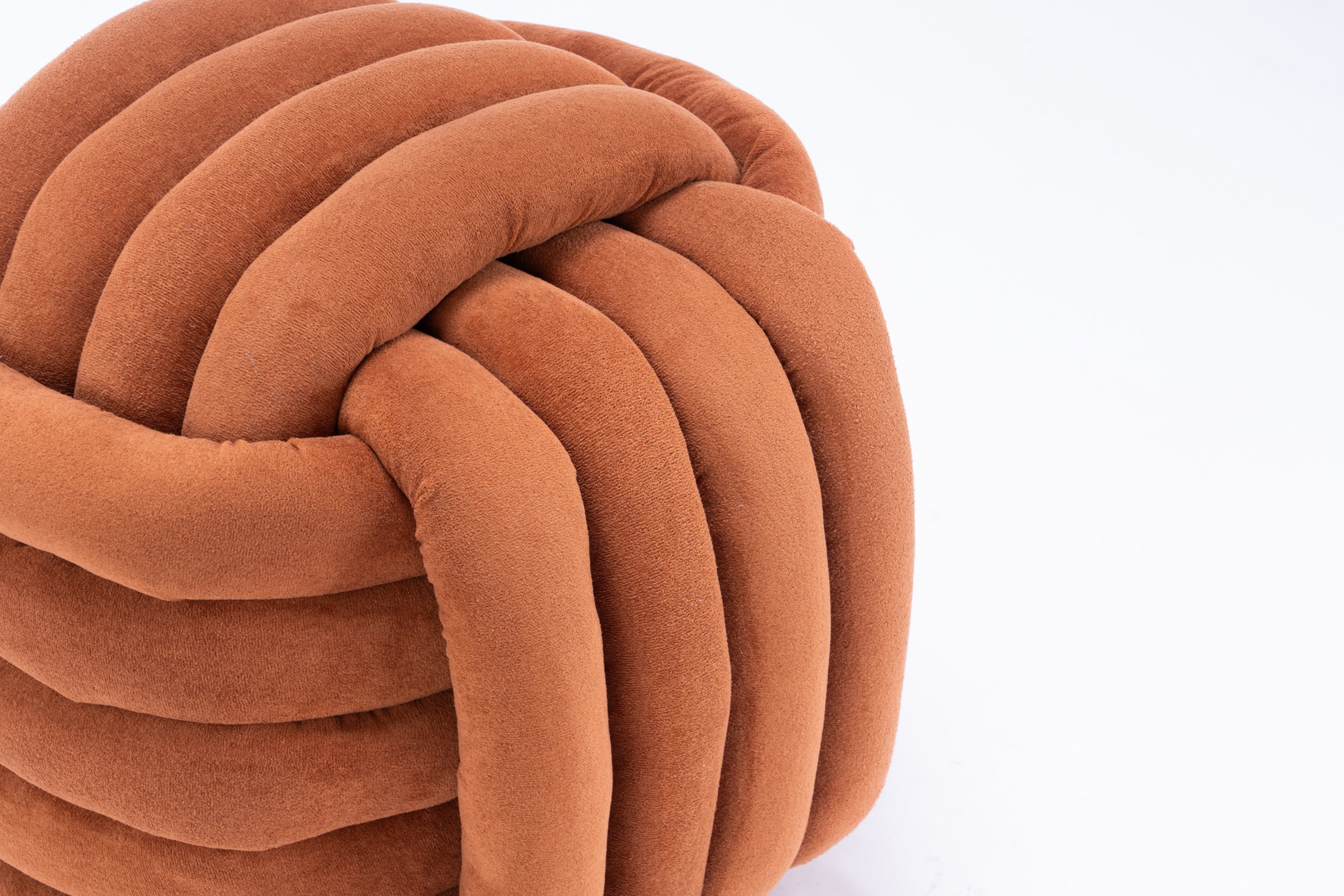 Haoyye Modern Chenille Fabric Knot Design Ottoman Makeup Stool Footstool, Comfortable and Stylish Seat, Perfect for Living Room and Bedroom, Space-Saving Heavy Duty Construction, Durable Furniture for Adults Dorm Room