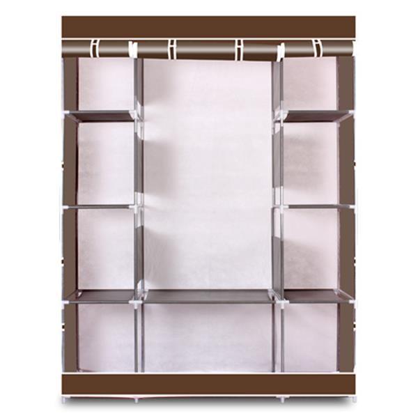 HAOYYE 4-Layer 10-Lattice Non-Woven Fabric Wardrobe, Coffee Color, Durable Storage Organizer for Bedroom, Living Room, and Closet, Space-Saving Modern Design, Multi-Use Home Storage Solution, Stylish and Functional, Premium Quality for Long-Term Use