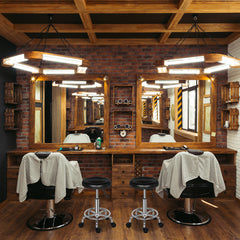 HAOYYE Round Rotation Bar Stool with Lines, Black PU Leather Seat, Soft Sponge Cushion, Chrome-Plated Base, 360 Degree Swivel, Five Casters for Easy Mobility, Durable and Comfortable Seating for Home and Office Use