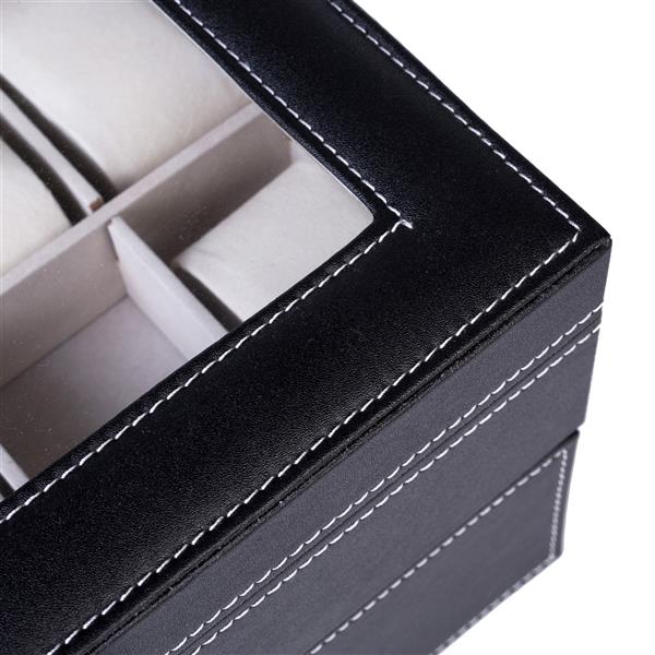 HAOYYE 20 Compartments Dual Layer Wooden Watch Box Black Elegant Storage Case with Soft Cozy Warm Flannel Fleece Interior Premium Quality Watch Organizer Luxury Comfortable Unique Design for Home Decor