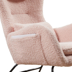 HAOYYE Rocking Chair Nursery, Modern Rocking Chair with High Backrest Sturdy Space-Saving Heavy Duty Modern Design Adults Dorm Room Easy Assembly Bedroom Furniture