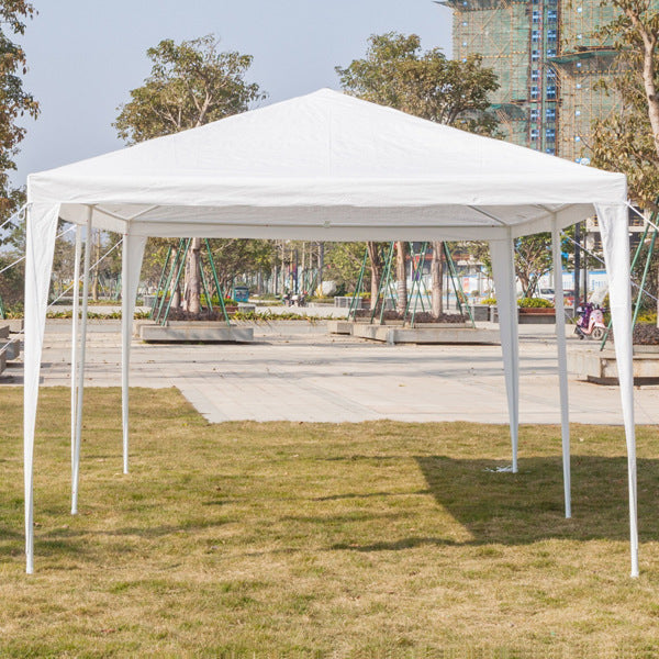 HAOYYE 10x20ft White Outdoor Party Tent Waterproof PE Canopy with Heavy Duty Iron Frame, Threaded Pipes for Backyard Wedding Event Picnic Shelter