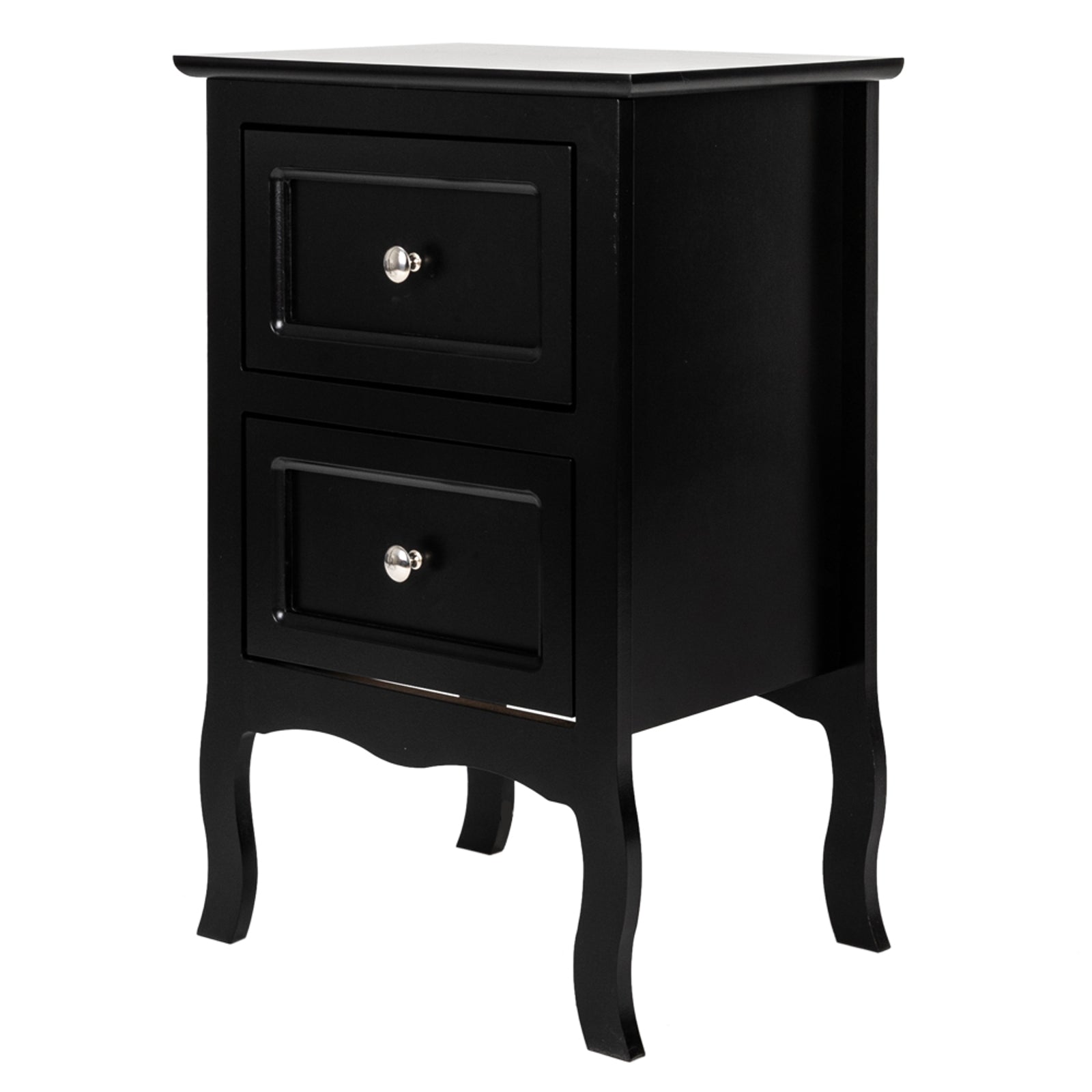 HAOYYE Country Style Two-Tier Nightstand Black Sturdy Design Durable Multifunctional Home Organizer Storage Solution Stylish Space-Saving Side Table for Living Room Bedroom