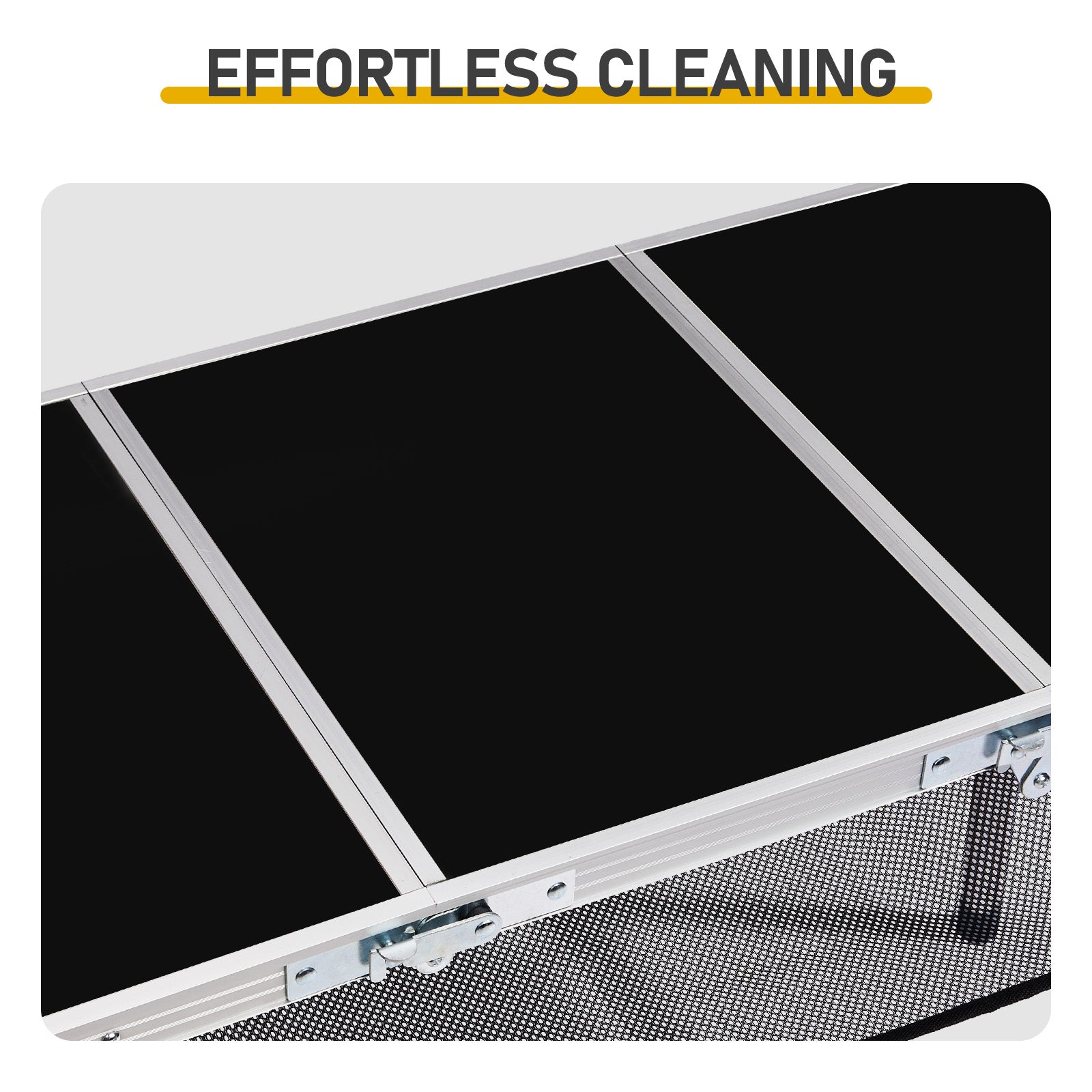 HAOYYE Black with 3 Adjustable Heights Outdoor Folding Camping Table, Portable Aluminum Foldable Patio Side Table, Lightweight and Durable Design with Carry Handle for Hiking, Picnic, BBQ, Beach, Indoor or Outdoor Use