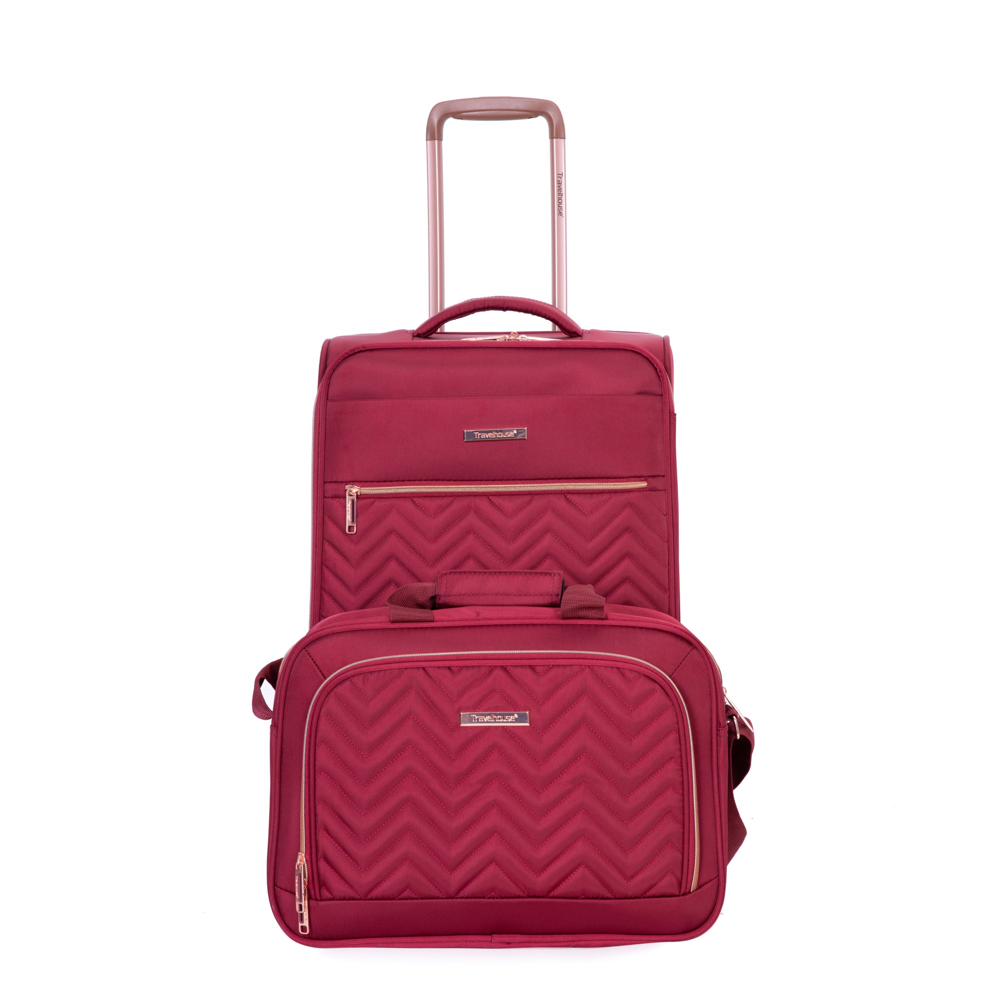 HAOYYE 4-Piece Set (16/20/24/28) ,Softshell Suitcase Spinner Wheels Terylene Luggage Sets Carry On Suitcase Luggage Lightweight Durable Suitcase Wine Red Sturdy Space-Saving Heavy Duty Modern Design