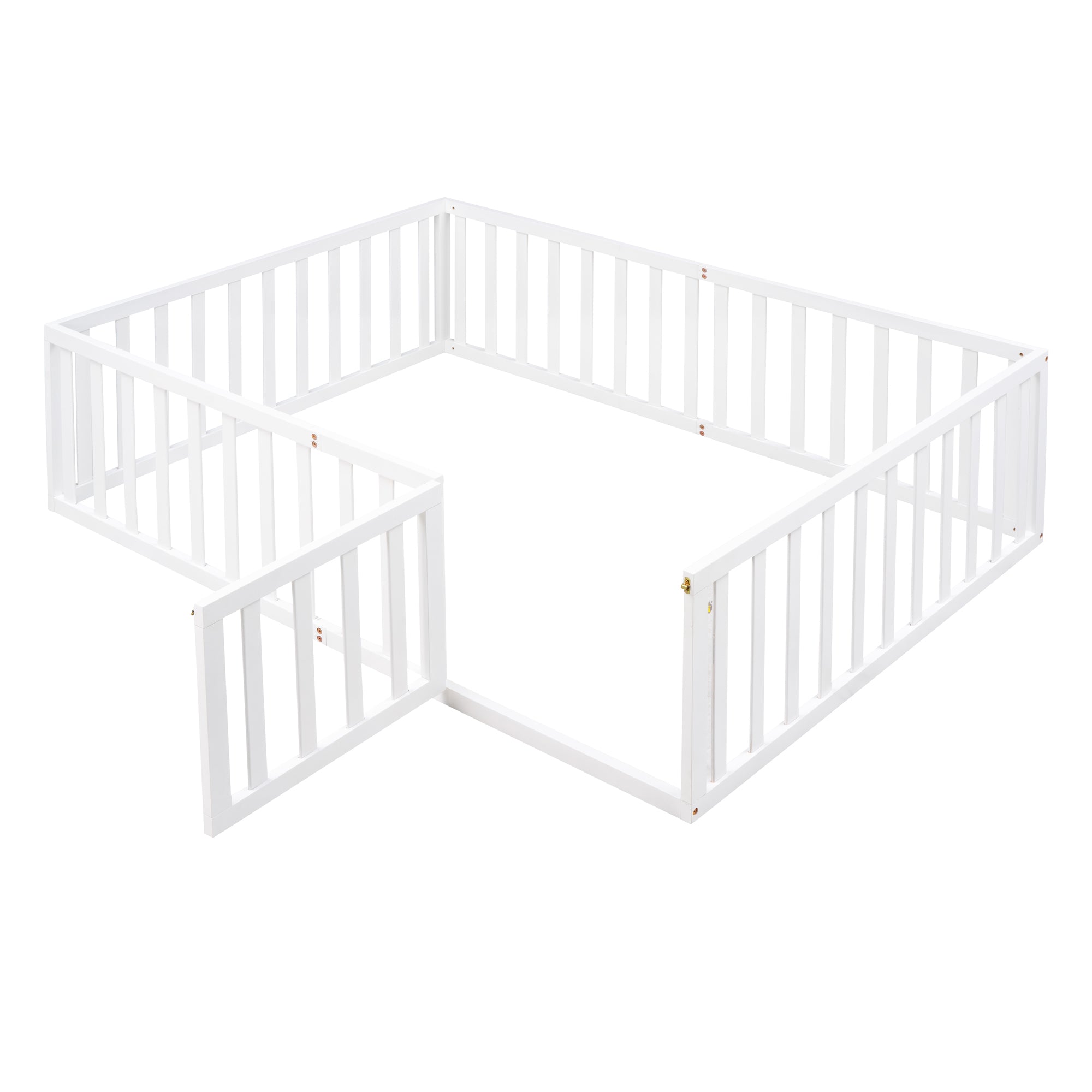 HAOYYE Full Size Wood Daybed Frame with Fence, White(OLD SKU:WF289662AAK) Sturdy Space-Saving Heavy Duty Modern Design Adults Dorm Room Easy Assembly Bedroom Furniture