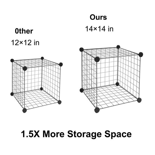 HAOYYE 16-Cube Organizer Cube Storage Shelving Unit, Wire Cube Storage Origami Shelves, Metal Grid Modular Cubbies Organizer Bookcase, Soft Cozy Warm Flannel Fleece Home Decor, Stylish Space-Saving Solution, Versatile Shelving System