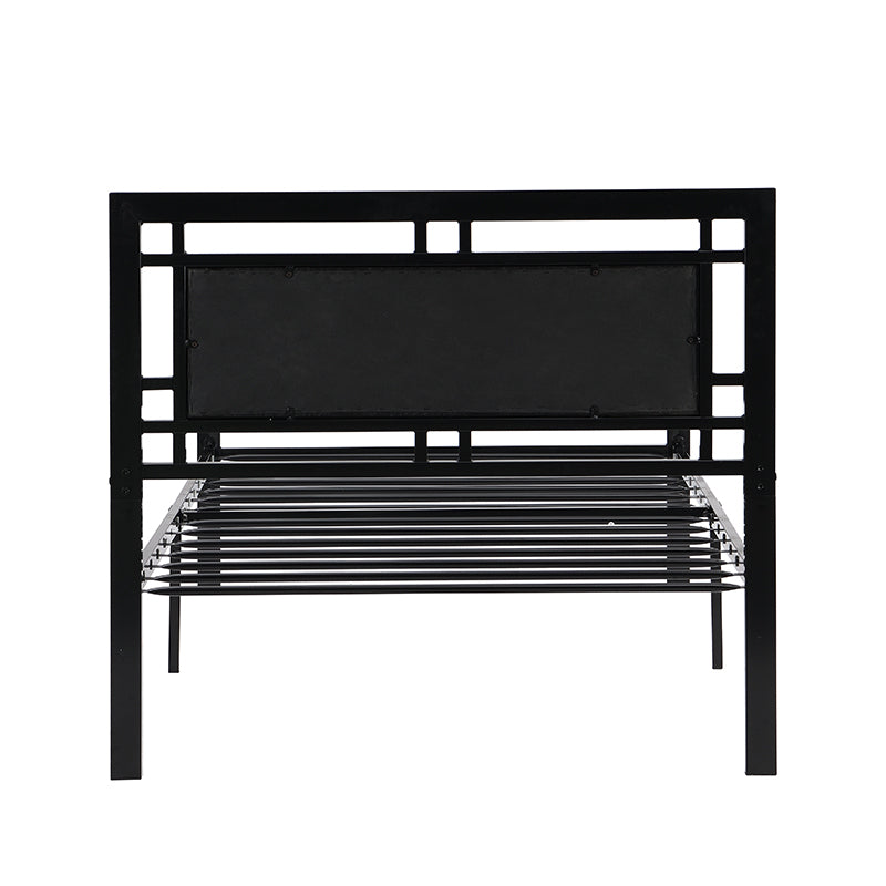HAOYYE Twin Size metal bed Sturdy System Metal Bed Frame ,Modern style and comfort to any bedroom ,black Space-Saving Heavy Duty Modern Design Adults Dorm Room Easy Assembly Bedroom Furniture
