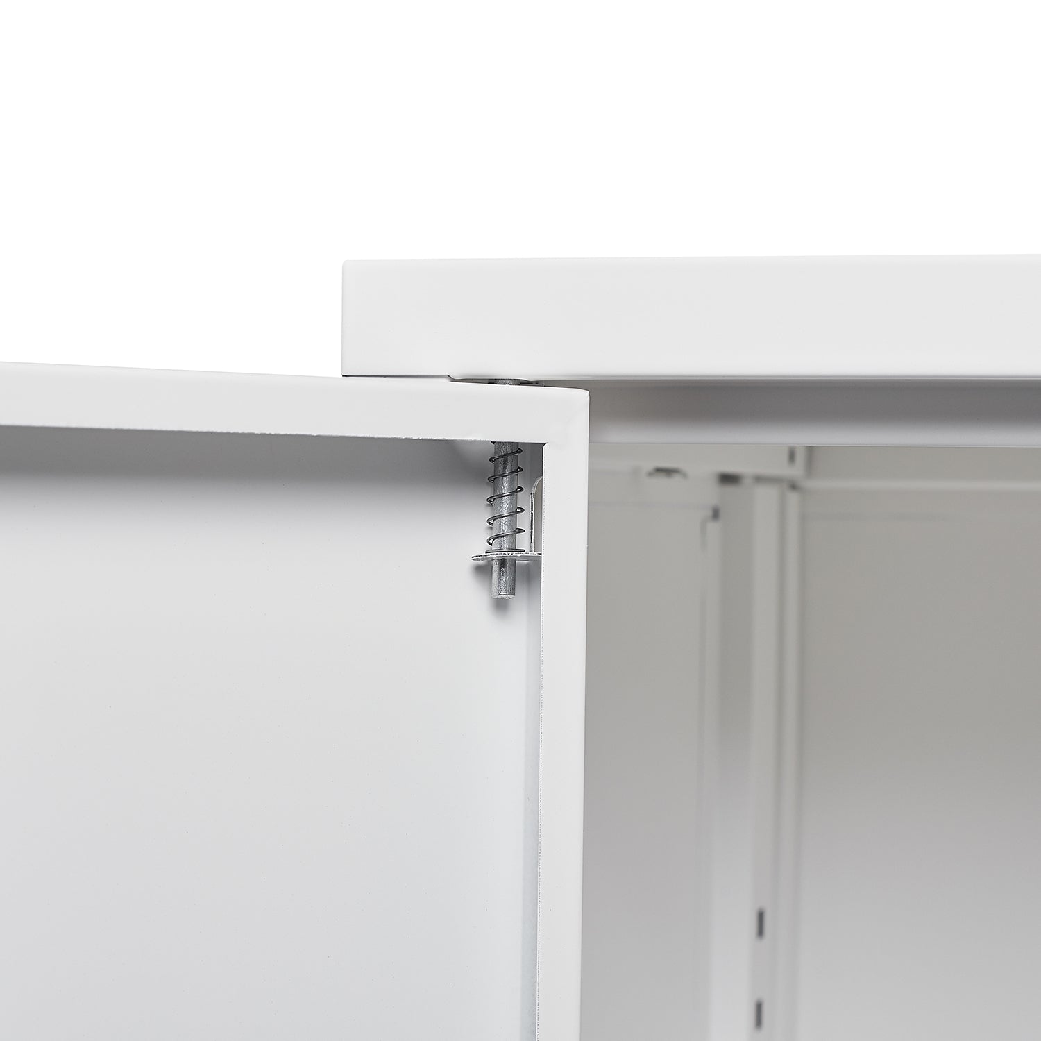 HAOYYE Metal Storage Cabinet with Locking Doors and Adjustable Shelves, Folding Filing Storage Locker Cabinet for Home Office, School, Garage, Durable and Space-Saving White Storage Solution