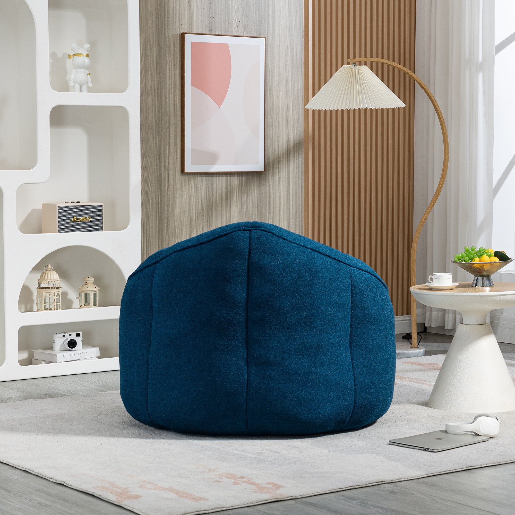 HAOYYE Bedding Bean Bag Sofa Chair High Pressure Foam Bean Bag Chair Adult Material with Padded Foam Padding Compressed Bean Bag With Footrest Sturdy Space-Saving Heavy Duty Modern Design Adults