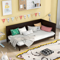 HAOYYE Twin Size Wood Daybed/Sofa Bed, Espresso Sturdy Space-Saving Heavy Duty Modern Design Adults Dorm Room Easy Assembly Bedroom Furniture