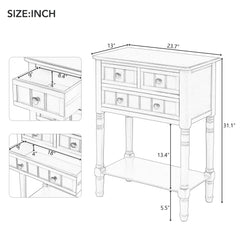 HAOYYE Slim Console Table With Three Drawers And Bottom Shelf, Narrow Sofa Table For Living Room, Modern Space-Saving Design, Heavy Duty Construction, Easy Assembly (Gray Wash)