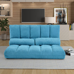 HAOYYE Double Chaise Lounge Floor Sofa with Two Pillows, Space-Saving Heavy Duty Modern Design, Comfortable Convertible Seating, Versatile and Easy to Assemble for Living Room, Office, or Apartment