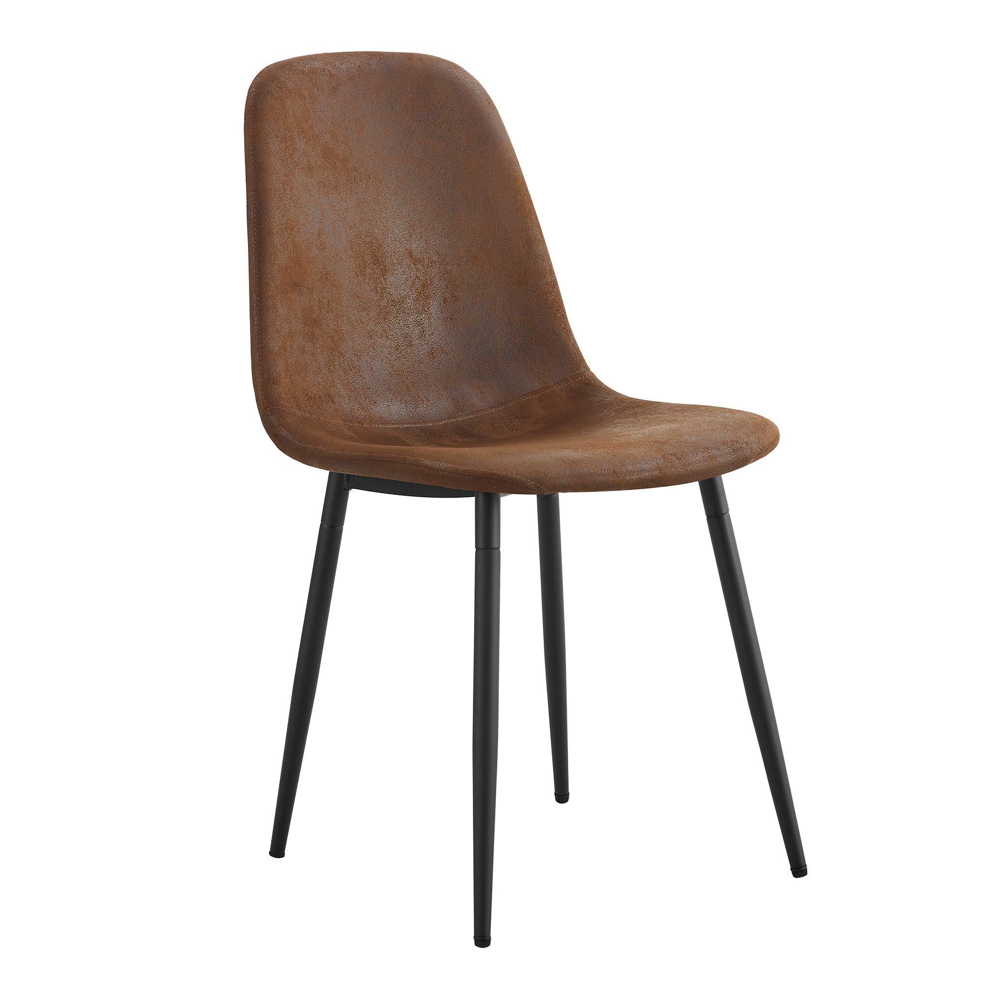 HAOYYEModern Mid-Century Style Restaurant Side Chairs with Cushioned Seats and Black Metal Legs, Comfortable for Kitchen, Dining Room, Lounge, and Farmhouse Use, Sturdy, Space-Saving, and Durable Design