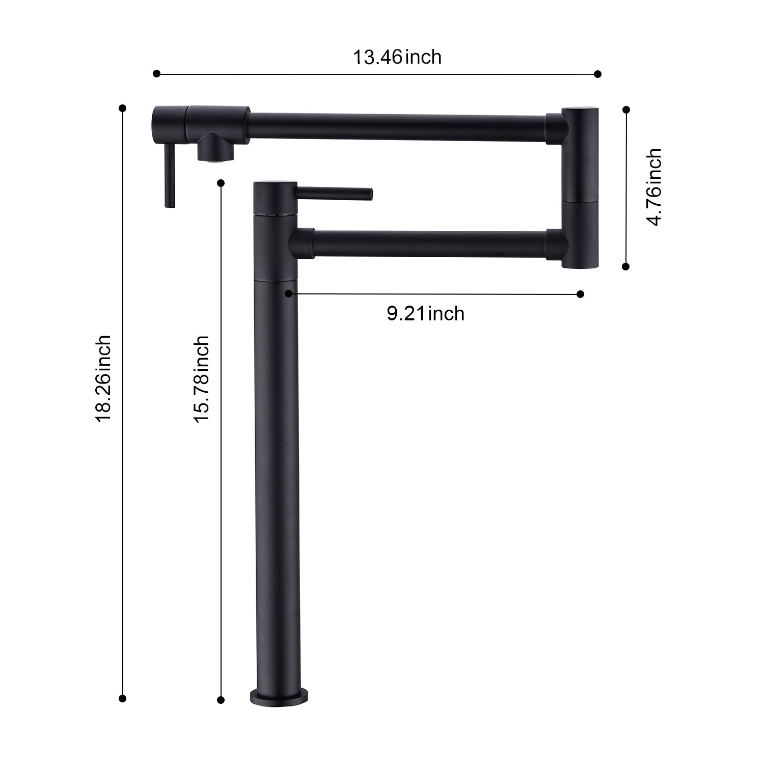 HAOYYE Pot Filler Faucet with Extension Shank Sturdy Space-Saving Heavy Duty Modern Design Adults Dorm Room Easy Assembly Bedroom Furniture
