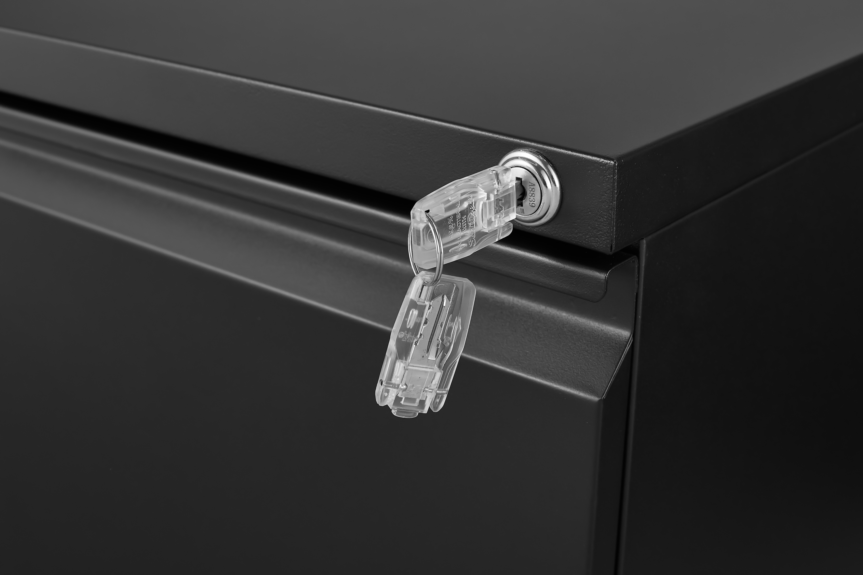 HAOYYE 2 Drawer File Cabinet with Lock, Mobile Metal Under Desk Rolling Filing Cabinet for Home Office, Fits Letter Legal A4 Size, Sturdy Heavy Duty Space Saving Design, Easy Assembly, Black