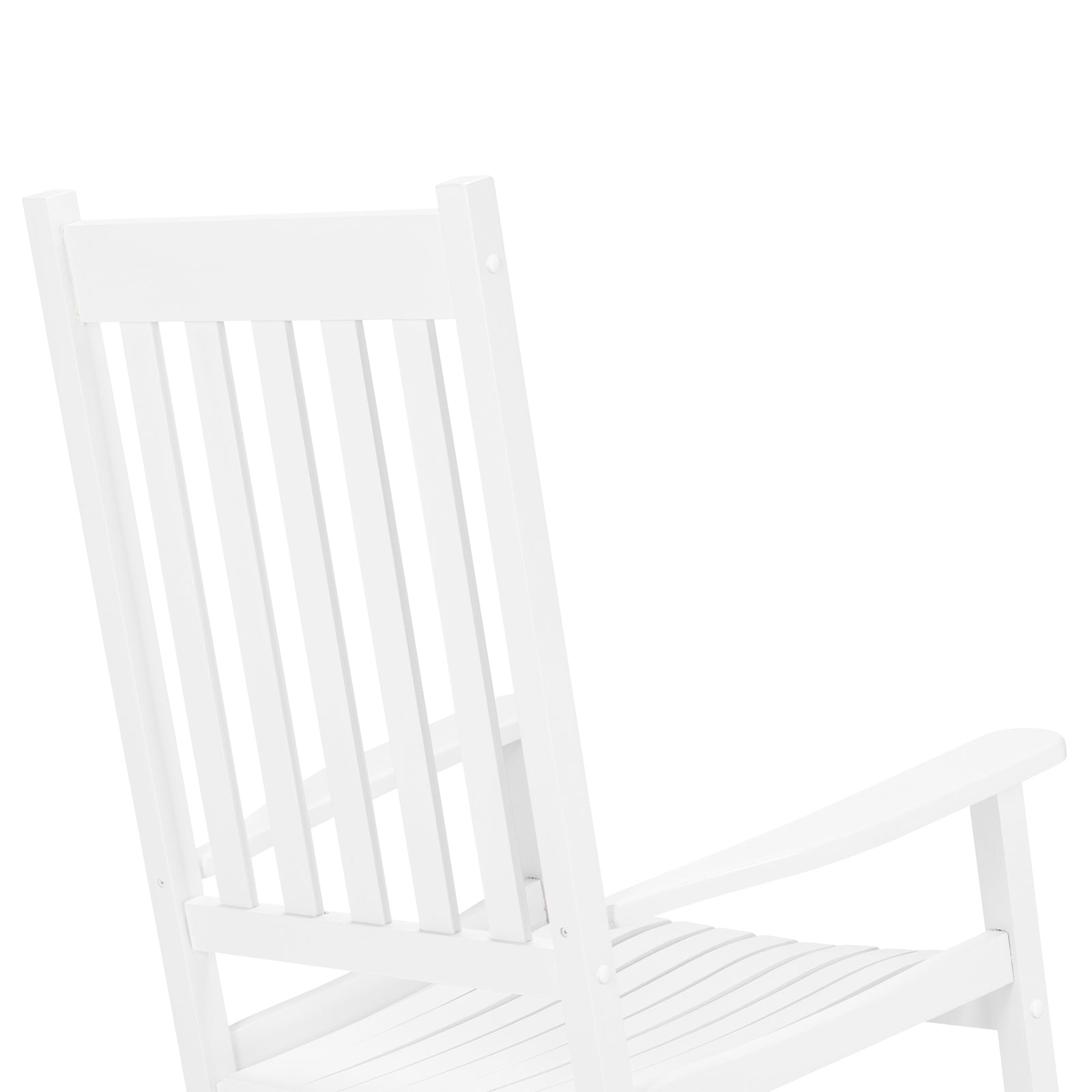 HAOYYE Square Wooden Rocking Chair with Wavy Backboard, Sturdy and Elegant Rocker for Patio, Porch, Garden, or Balcony, Comfortable and Durable Design for Relaxation and Outdoor Enjoyment