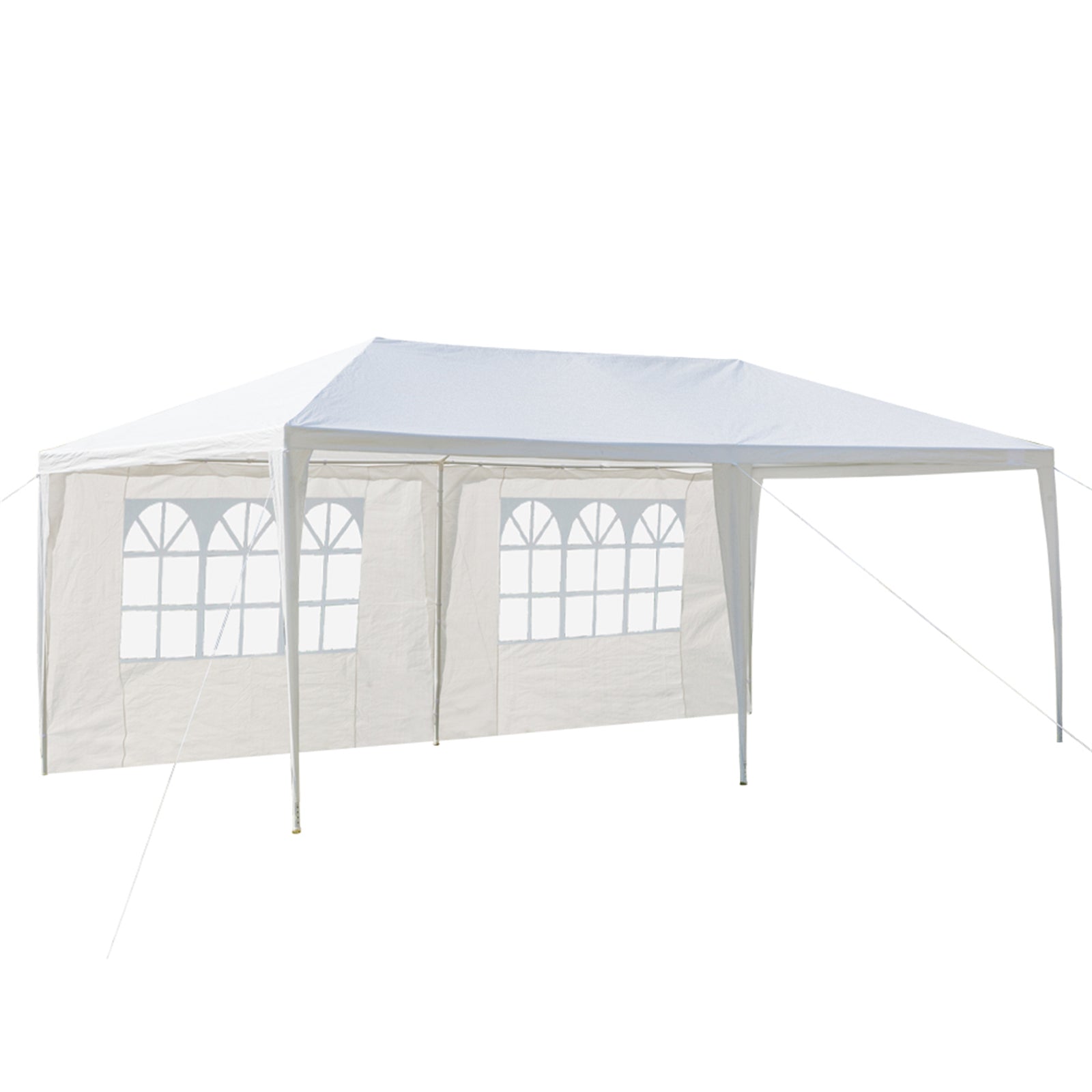 HAOYYE 20*10*8.5ft Four Sides Waterproof Outdoor Tent, White PE Canopy with Spiral Tubes and Sturdy Iron Frame, Large Portable Event Shelter for Party Wedding Camping Backyard, Easy Assembly Temporary Structure