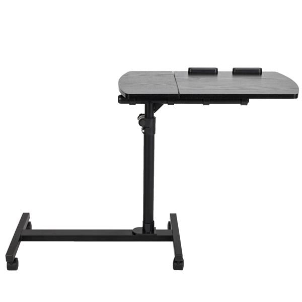 HAOYYE Four-Wheel Multifunctional Flat Surface Lifting Computer Desk Black Sturdy Design Durable Modern Home Organizer Storage Solution Practical Stylish Space-Saving Desk for Office and Living Room