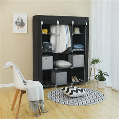 HAOYYE 67" Portable Closet Organizer with 10 Shelves, Easy to Assemble, Durable Black Space-Saving Wardrobe Storage for Clothes, Shoes, and Accessories, Modern Design for Bedroom, Closet, and Living Room