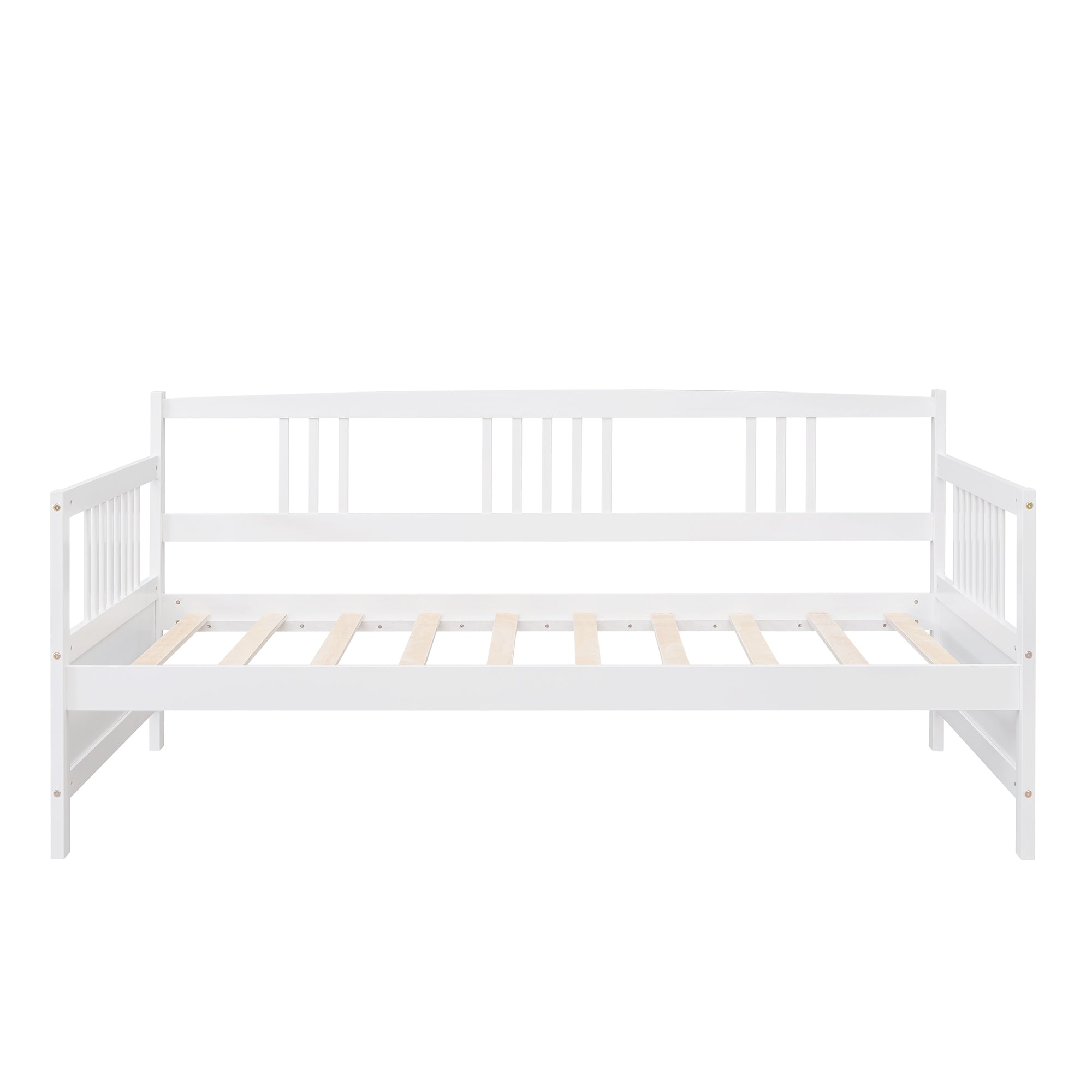 HAOYYE Twin Size Daybed Wood Bed with Twin Size Trundle,White Sturdy Space-Saving Heavy Duty Modern Design Adults Dorm Room Easy Assembly Bedroom Furniture