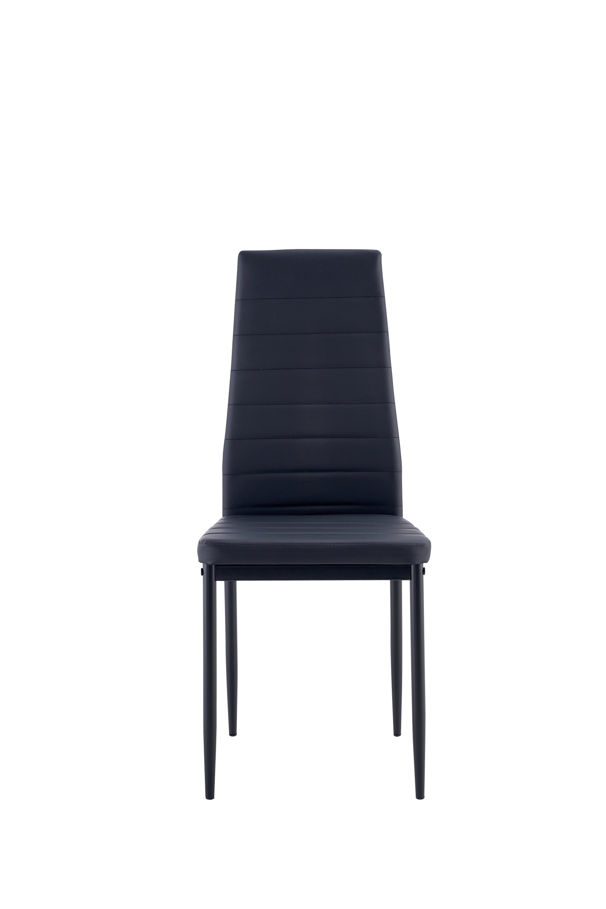 Haoyye Dining Chair Set of 4, Modern PU Leather Upholstered Chairs with Comfortable Cushioned Seats, Sturdy and Space-Saving Dining Room Chairs for Kitchen, Apartment, or Small Dining Area, Easy Assembly, Black